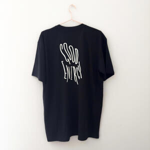 Merit Coffee Good Energy Black Short Sleeve Graphic Tee Unisex Size XL